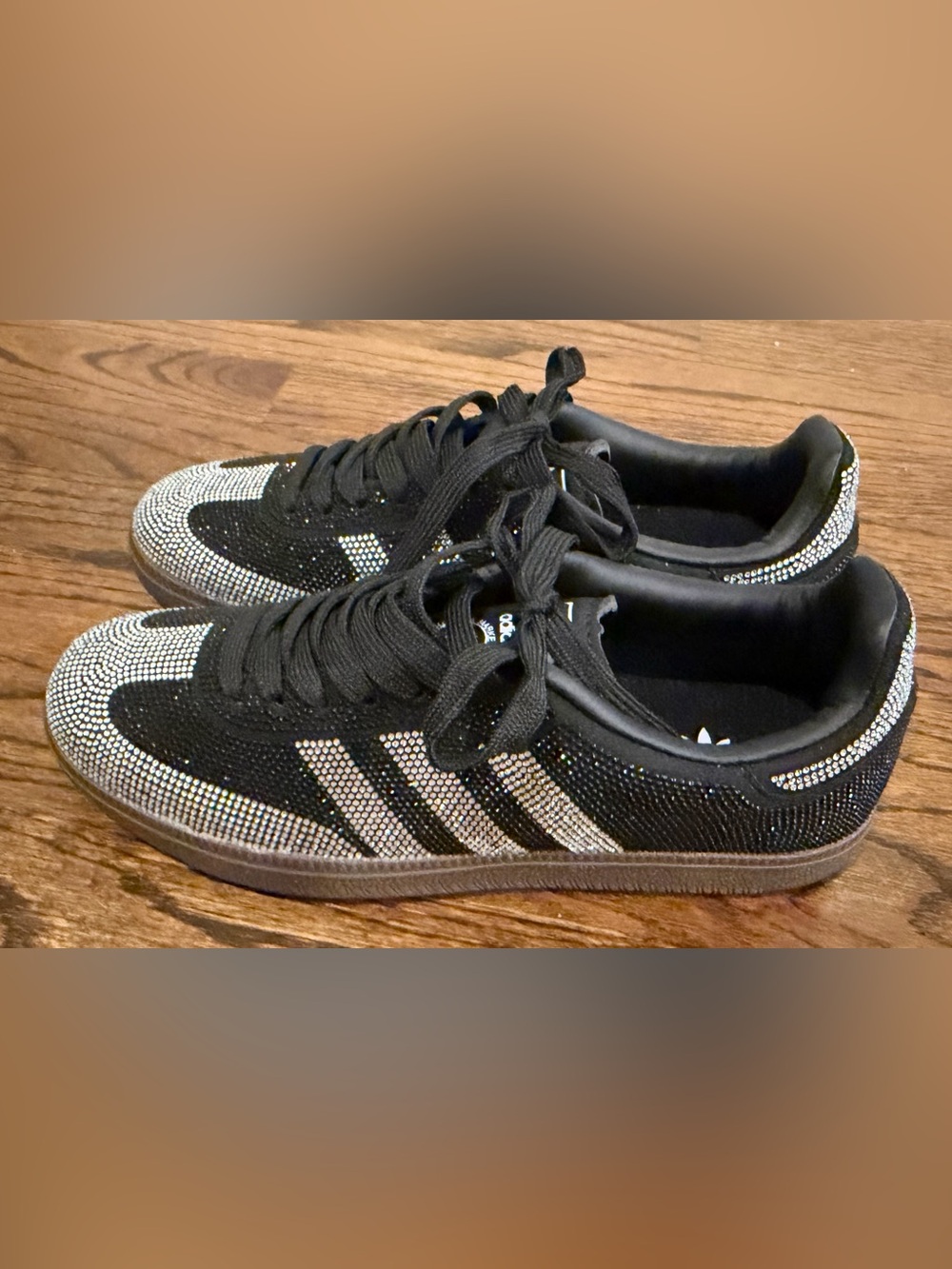adidas Black Sneakers with Rhinestones Size 6